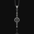 Load image into Gallery viewer, Silver Ankh Key Spear Charm Necklace - Elegant Ancient Egyptian Style, Spiritual Life Symbol, Warrior Inspired Jewelry Oxidized Finish
