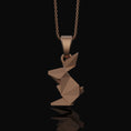 Load image into Gallery viewer, Origami Rabbit Charm Necklace - Elegant Silver Pendant, Chic Folded Bunny Design, Perfect Artistic Gift for Her Rose Gold Matte