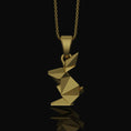 Load image into Gallery viewer, Origami Rabbit Charm Necklace - Elegant Silver Pendant, Chic Folded Bunny Design, Perfect Artistic Gift for Her Gold Finish