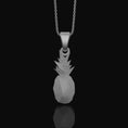 Bild in Galerie-Betrachter laden, Silver Origami Pineapple Charm Necklace - Elegant Tropical Fruit Pendant, Unique Artistic Folded Design, Chic Jewelry Polished Matte