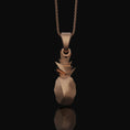 Bild in Galerie-Betrachter laden, Silver Origami Pineapple Charm Necklace - Elegant Tropical Fruit Pendant, Unique Artistic Folded Design, Chic Jewelry Rose Gold Finish