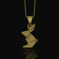 Load image into Gallery viewer, Origami Rabbit Charm Necklace - Elegant Silver Pendant, Chic Folded Bunny Design, Perfect Artistic Gift for Her Gold Matte