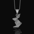 Load image into Gallery viewer, Origami Rabbit Charm Necklace - Elegant Silver Pendant, Chic Folded Bunny Design, Perfect Artistic Gift for Her Polished Matte