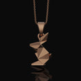 Load image into Gallery viewer, Origami Rabbit Charm Necklace - Elegant Silver Pendant, Chic Folded Bunny Design, Perfect Artistic Gift for Her Rose Gold Finish