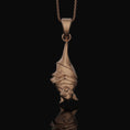 Load image into Gallery viewer, Silver Hanging Bat Necklace - Elegant Gothic Bat Pendant, Spooky Nocturnal Creature Charm, Vampire Inspired Dark Style Jewelry