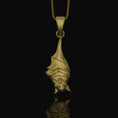 Load image into Gallery viewer, Silver Hanging Bat Necklace - Elegant Gothic Bat Pendant, Spooky Nocturnal Creature Charm, Vampire Inspired Dark Style Jewelry