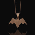 Load image into Gallery viewer, Silver Origami Bat Necklace - Unique Gothic Nocturnal Pendant, Elegant Folded Bat Charm, Perfect Dark Style Gift for Him