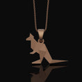 Load image into Gallery viewer, Silver Origami Kangaroo Necklace - Unique Australian Wildlife Pendant, Artistic Nature Inspired, Elegant Gift for Animal Lovers
