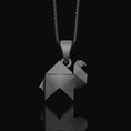 Load image into Gallery viewer, Silver Origami Camel Necklace - Elegant Folded Camel Pendant, Artistic Desert Inspired Jewelry, Unique Chic Safari Style