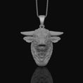 Load image into Gallery viewer, Silver Buffalo Head Necklace - Elegant Bison Head Pendant, Rustic Wildlife Jewelry, Nature Inspired Western Style Accessory