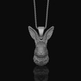 Load image into Gallery viewer, Silver Rabbit Head Necklace - Elegant Bunny Pendant, Whimsical Woodland Animal Charm, Cute and Nature-Inspired Rabbit Jewelry
