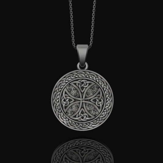 Silver Celtic Knot Medallion - Intricate Gaelic Knot Pendant, Traditional Irish Celtic Jewelry, Mystic Eternal Knot Charm