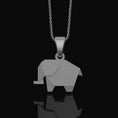 Load image into Gallery viewer, Origami Elephant Geometric Charm Necklace - Elegant Silver Pendant, Artistic Safari Wildlife Jewelry, Nature-Inspired Chic Accessory
