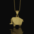 Load image into Gallery viewer, Origami Elephant Geometric Charm Necklace - Elegant Silver Pendant, Artistic Safari Wildlife Jewelry, Nature-Inspired Chic Accessory