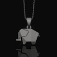 Load image into Gallery viewer, Origami Elephant Geometric Charm Necklace - Elegant Silver Pendant, Artistic Safari Wildlife Jewelry, Nature-Inspired Chic Accessory