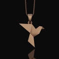 Load image into Gallery viewer, Origami Sparrow Necklace - Chic Silver Women's Charm, Elegant Bird Lover Pendant, Artistic Nature-Inspired Feminine Gift