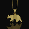 Load image into Gallery viewer, Silver Origami Bear Pendant Charm - Elegant Folded Bear Necklace, Unique Geometric Wildlife Jewelry, Artistic Nature Inspired