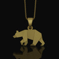 Load image into Gallery viewer, Silver Origami Bear Pendant Charm - Elegant Folded Bear Necklace, Unique Geometric Wildlife Jewelry, Artistic Nature Inspired