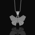 Load image into Gallery viewer, Silver Origami Butterfly Necklace - Elegant Folded Charm, Artistic Nature Jewelry, Perfect Delicate Gift for Her, Chic Feminine Pendant