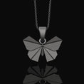 Load image into Gallery viewer, Silver Origami Butterfly Necklace - Elegant Folded Charm, Artistic Nature Jewelry, Perfect Delicate Gift for Her, Chic Feminine Pendant