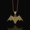 Load image into Gallery viewer, Silver Origami Bat Necklace - Unique Gothic Nocturnal Pendant, Elegant Folded Bat Charm, Perfect Dark Style Gift for Him
