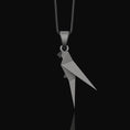 Load image into Gallery viewer, Origami Parrot Necklace - Silver Pendant, Artistic Tropical Bird Charm, Elegant Nature Inspired Gift for Men and Women