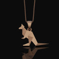 Load image into Gallery viewer, Silver Origami Kangaroo Necklace - Unique Australian Wildlife Pendant, Artistic Nature Inspired, Elegant Gift for Animal Lovers