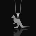 Load image into Gallery viewer, Silver Origami Kangaroo Necklace - Unique Australian Wildlife Pendant, Artistic Nature Inspired, Elegant Gift for Animal Lovers