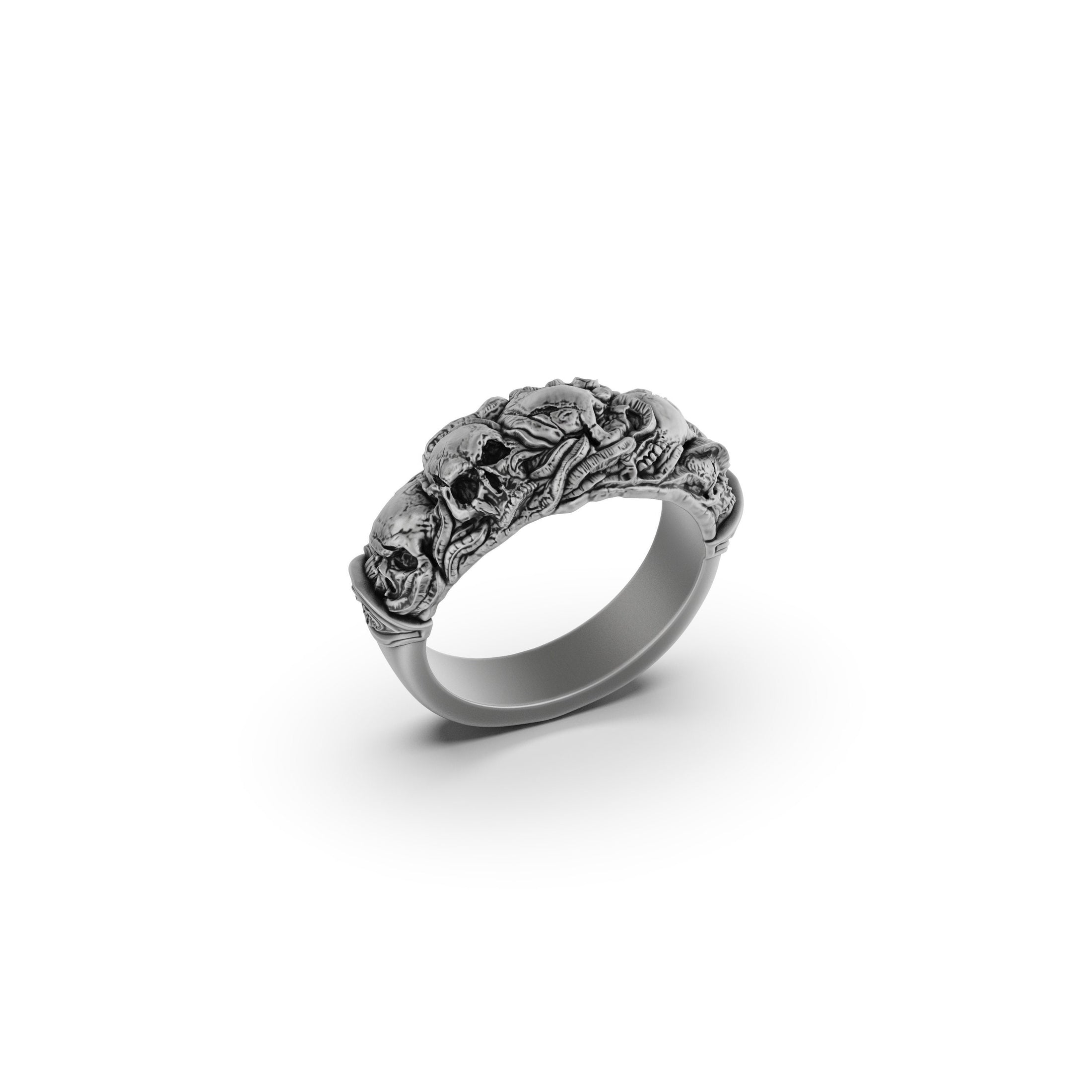 Gothic Ring, Engagement Band, Skull Wedding Ring, Skull Band, Gothic Jewelry, Punk Ring, Skull Engagement, Skull Ring Men, Skull Ring Women