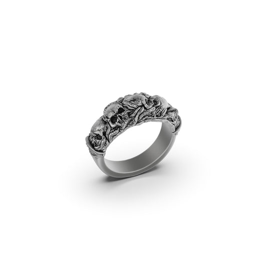 Gothic Ring, Engagement Band, Skull Wedding Ring, Skull Band, Gothic Jewelry, Punk Ring, Skull Engagement, Skull Ring Men, Skull Ring Women