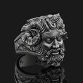 Bild in Galerie-Betrachter laden, Czernobog Ring - Slavic God of Darkness Jewelry, Mythological Symbol, Unique Pagan Gift, Chernobog Jewelry Oxidized Finish