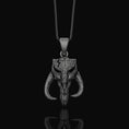 Bild in Galerie-Betrachter laden, Silver Mythosaur Skull Necklace - Star Wars Mandalorian Pendant, Geek Culture Jewelry, Fan Gift, Sci-Fi Lover Jewelry