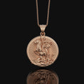 Bild in Galerie-Betrachter laden, Silver Saint George Necklace - Patron Saint of Soldiers Pendant, Christian Religious Jewelry Gift, Personalized Gift