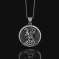 Bild in Galerie-Betrachter laden, Silver Saint George Necklace - Patron Saint of Soldiers Pendant, Christian Religious Jewelry Gift, Personalized Gift