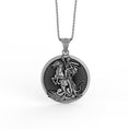 Bild in Galerie-Betrachter laden, Silver Saint George Necklace - Patron Saint of Soldiers Pendant, Christian Religious Jewelry Gift, Personalized Gift