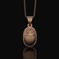 Bild in Galerie-Betrachter laden, Silver Scarab Pendant - Egyptian Scarab Medal Necklace, Ancient Symbol Jewelry, Mystical Beetle Gift