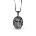 Bild in Galerie-Betrachter laden, Silver Scarab Pendant - Egyptian Scarab Medal Necklace, Ancient Symbol Jewelry, Mystical Beetle Gift