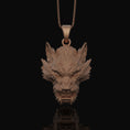 Load image into Gallery viewer, Silver Chinese Dragon Head Pendant - Mythical Dragon Charm Necklace, Oriental Symbol Jewelry Gift