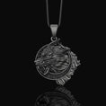 Load image into Gallery viewer, Silver Fenrir Pendant - Norse Wolf Necklace, Viking Mythology Jewelry, Celtic Wolf Charm, Unique Gift
