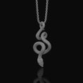 Load image into Gallery viewer, Silver Snake Charm - Serpent Pendant for Necklace or Bracelet, Symbolic Reptile Jewelry, Gift Idea