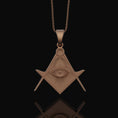 Bild in Galerie-Betrachter laden, Silver Master Mason Pendant - Freemason Symbol with Eye of Providence, Masonic Necklace, Esoteric Jewelry