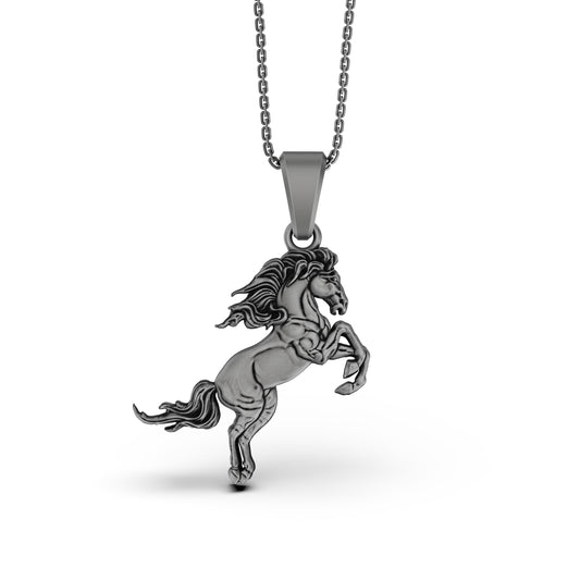 Silver Horse Charm Pendant - Equestrian Necklace, Horse Jewelry for Bracelet, Equine Lover Gift