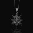 Bild in Galerie-Betrachter laden, Silver Eye of Providence Charm - Two-Style Pyramid Pendant, Masonic Illuminati Jewelry, Mystical Gift