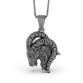Load image into Gallery viewer, Silver Aries Charm Pendant - Ram Zodiac Necklace, Astrology Jewelry for April Birthday, Aries Gift
