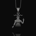 Load image into Gallery viewer, Silver Baphomet Pendant - Gothic Occult Necklace, Satanic Symbol Jewelry, Esoteric Charm, Witchcraft Gift