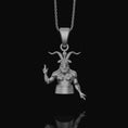 Load image into Gallery viewer, Silver Baphomet Pendant - Gothic Occult Necklace, Satanic Symbol Jewelry, Esoteric Charm, Witchcraft Gift