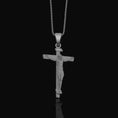 Bild in Galerie-Betrachter laden, Silver INRI Crucifixion Necklace - Jesus on Cross Pendant, Christian Religious Jewelry, Faith Symbol