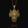 Load image into Gallery viewer, Silver Chinese Dragon Head Pendant - Mythical Dragon Charm Necklace, Oriental Symbol Jewelry Gift