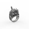 Load image into Gallery viewer, Silver Dragon Turtle Ring - Mythical Creature Jewelry, Eastern Symbolism Ring, Unique Gift for Fantasy Lovers