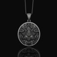 Bild in Galerie-Betrachter laden, Silver Eye of Providence Pendant - Masonic Medallion, Freemason Symbol Necklace, Illuminati Jewelry